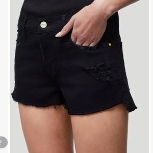 Closet clearout ‼️ Frame le cutoff distressed black jean shorts